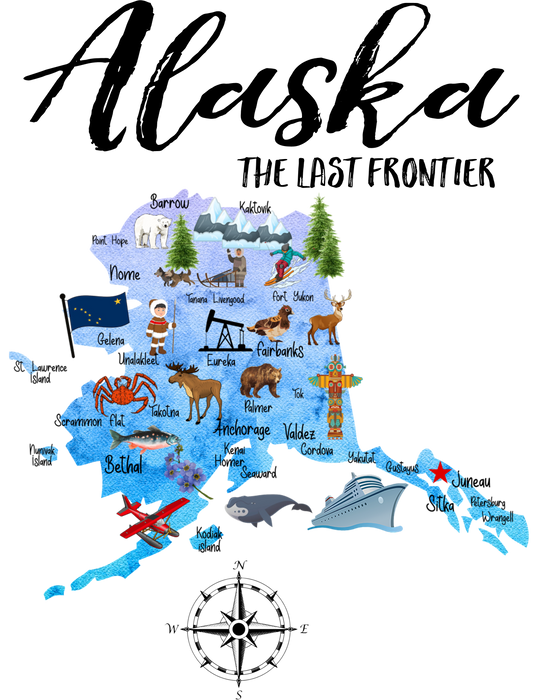 Alaska State Map Souvenir