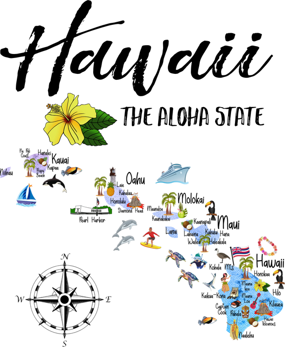 Hawaii State Map Souvenir