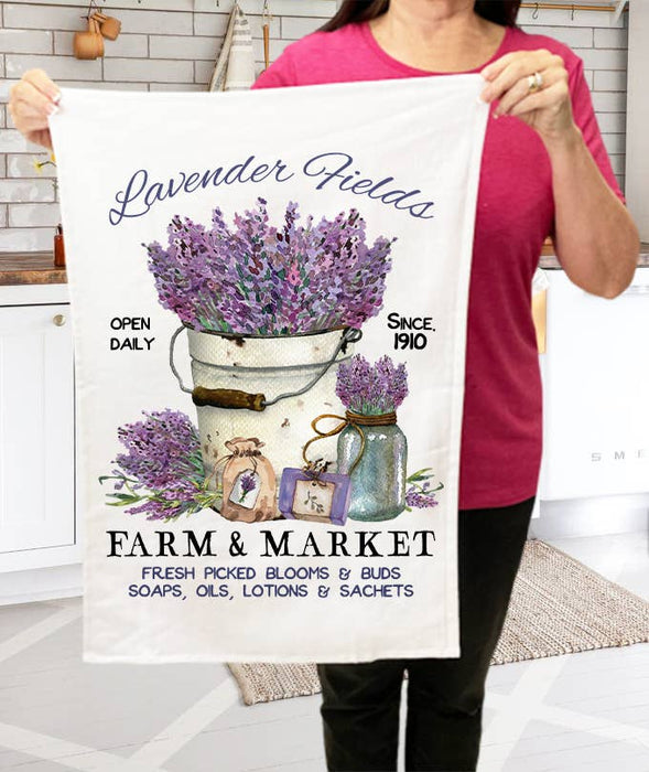 Lavender Field Farm & Market Terry Cloth Towels