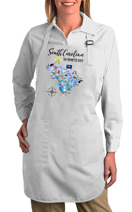 South Carolina State Map Souvenir Cotton Apron
