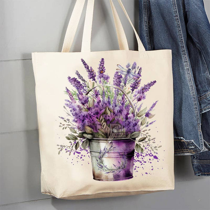 Spring garden Lavender Bouquet 12 oz Canvas Tote Bag