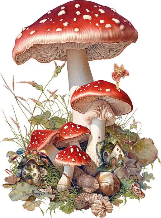 Red & White Mushrooms Faires