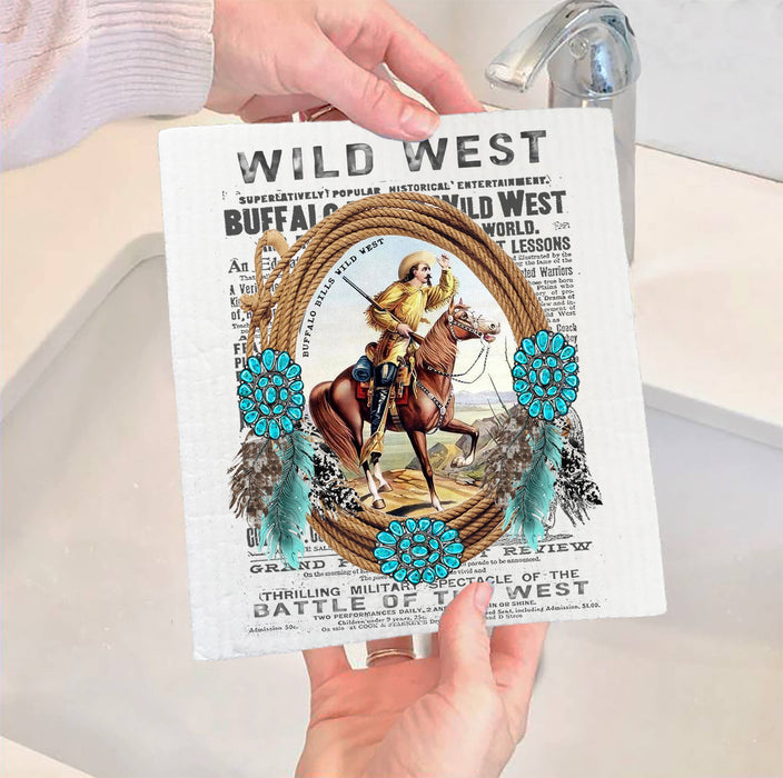 Wild West Buffalo Bill Western  SWEDISH DISH CLOTH