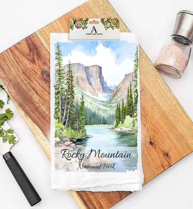 Rocky Mountain National Park Colorado Flour Sack Tea Towel
