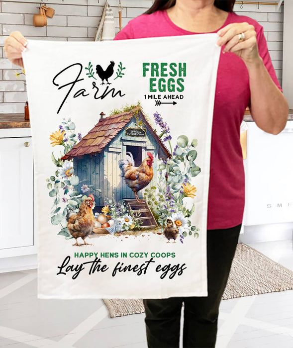 Country Farm Chicken Coop Terry Cloth Towels