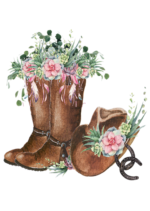 Western Cowboy Boot Flower Southwestern