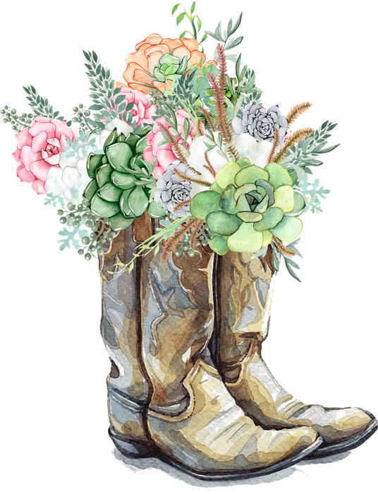 Western Cowboy Boots Succulent