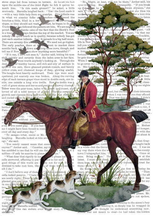 Vintage Fox Hunting Horses