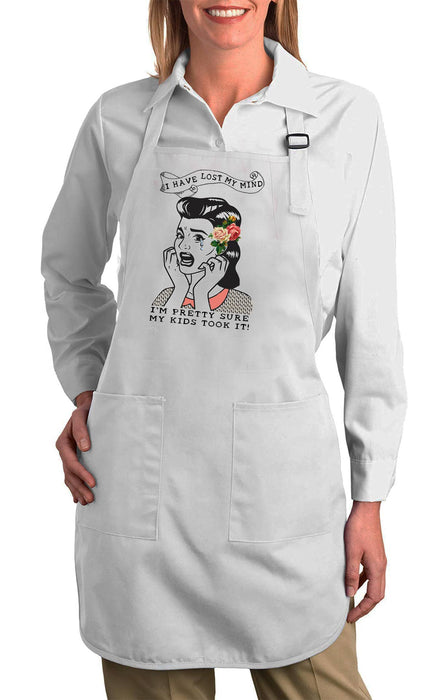Mom Mother Lost My Mind Kids Took It Kitchen Cotton Apron