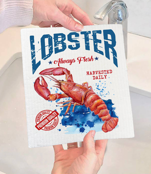 Lobster Always Fresh Maine Coastal SWEDISH DISH CLOTH