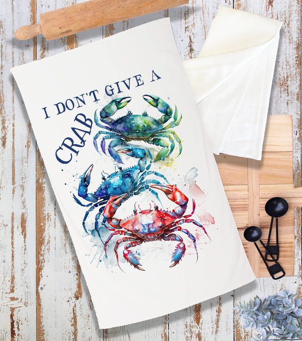 Coastal Beach I Don't Give a Crab Terry Cloth Towel