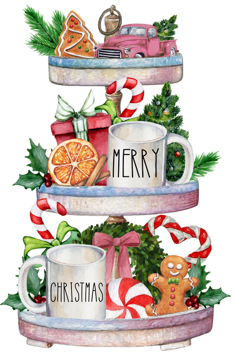 Merry Christmas Festive Tray Gingerbread