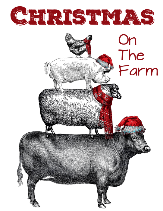 Christmas on the Farm Chicken Pig Sheep