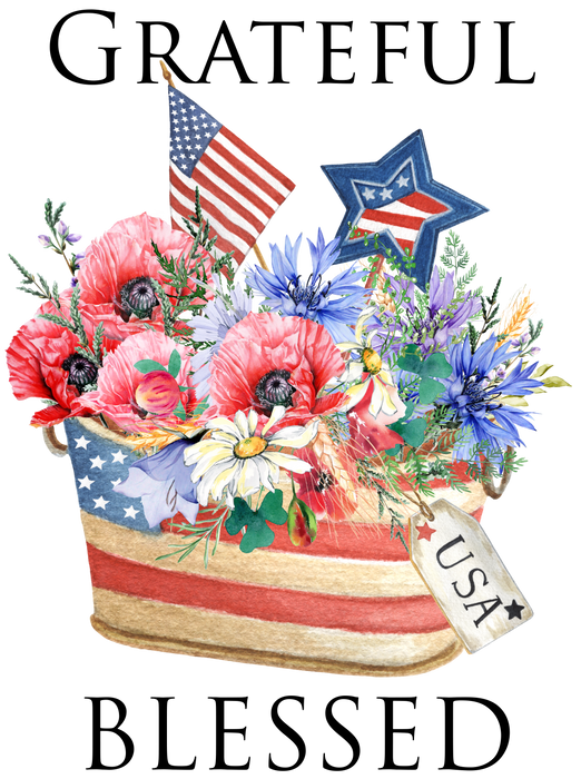 4th of July Patriotic Grateful Blessed
