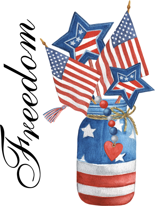 4th of July Patriotic USA Mason Jar