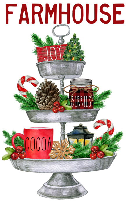 Farmhouse Christmas 3 Tier Tray