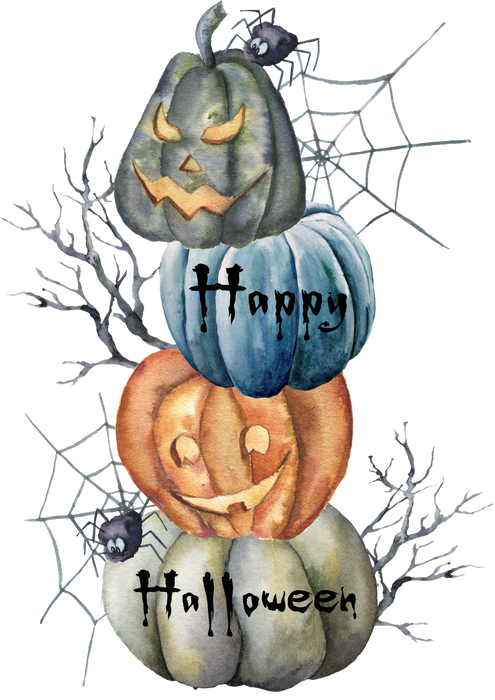 Happy Halloween Stacked Pumpkin