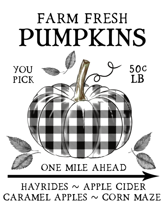 Fall Autumn Farm Plaid Pumpkin