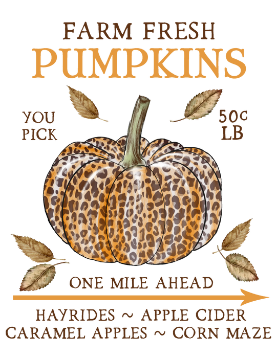 Fall Autumn Farm Leopard Pumpkin 12 oz Cotton Canvas Tote Bag