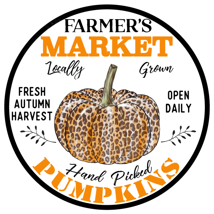 Fall Autumn Farmer Market Leopard Pumpkin