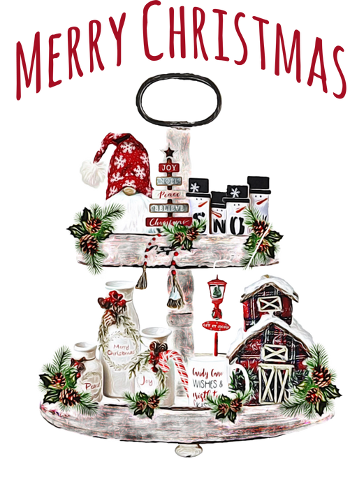 Merry Christmas 3 Tier Country Farm