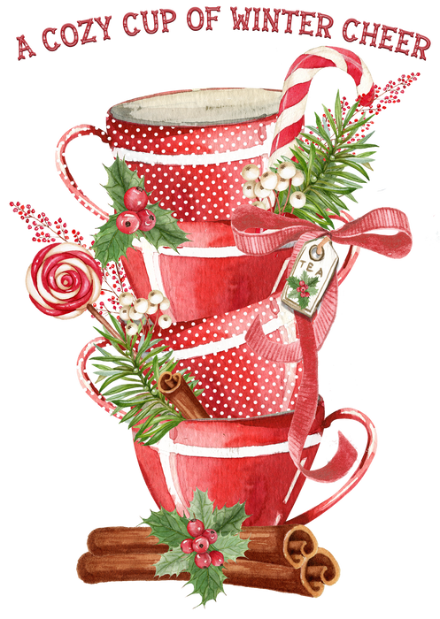 Christmas Tea Cups Winter Cheer