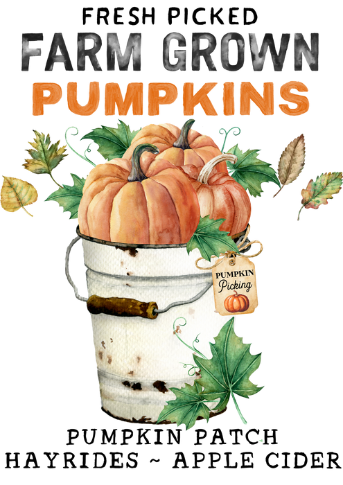 Fall Autumn Pumpkin Picking Farm 12 oz Canvas Tote Bag