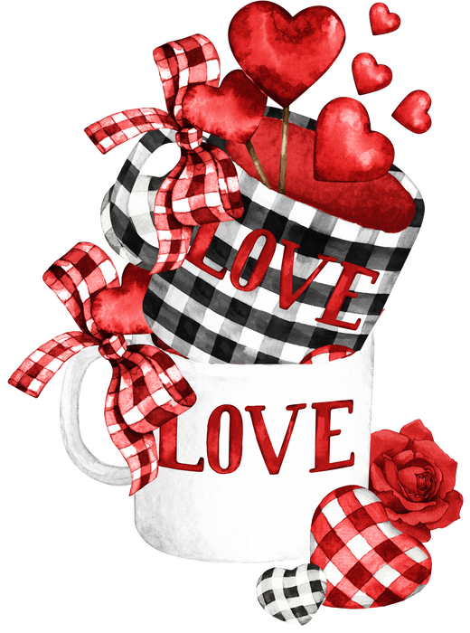 Valentine Love Red Hearts Coffee