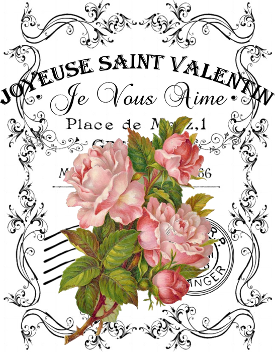 French Vintage Valentine Roses