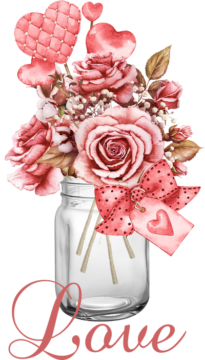 Valentine Love Mason Jar Roses