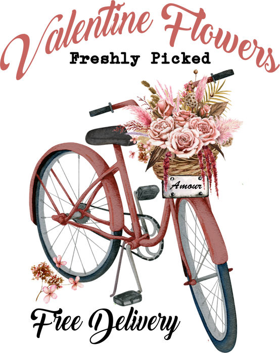 Valentine Flowers Pink Bicycle