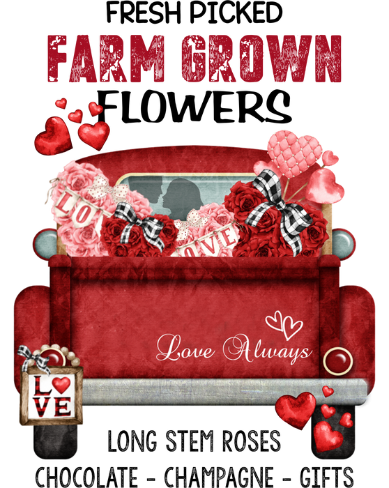 Valentine Red Pick Up Truck