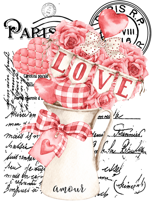 French Valentine Plaid Hearts