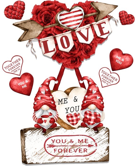 Valentine Gnome Red Roses