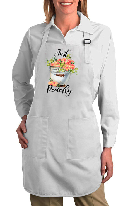 Just Peachy Bucket of Peaches Cotton Apron
