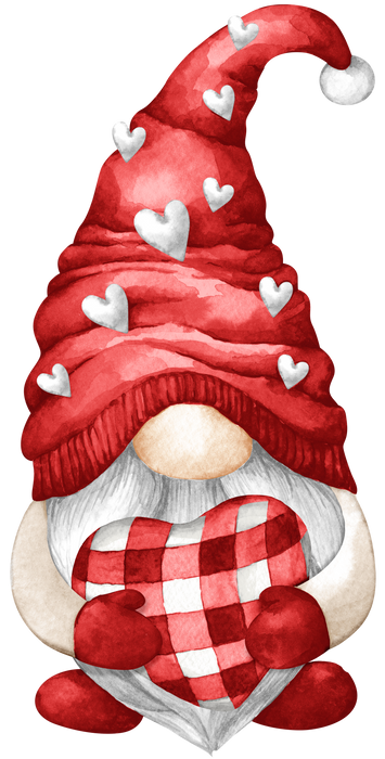 Valentine Red Gnome Hearts