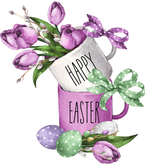 Happy Easter Tulips Coffee Mugs
