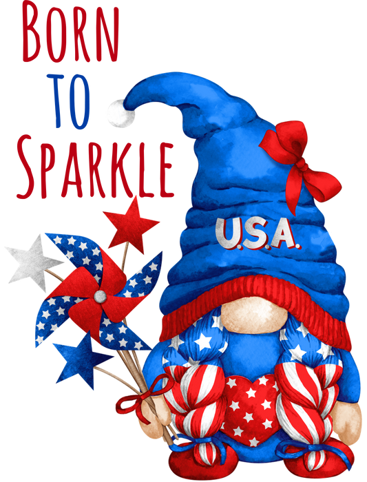 4th of July Gnome Born to Sparkle