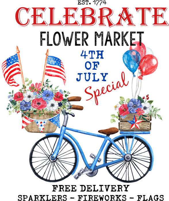 4th of July Flower Market Bicycle