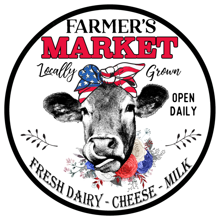 Historic Farmers Market Patriotic Cow