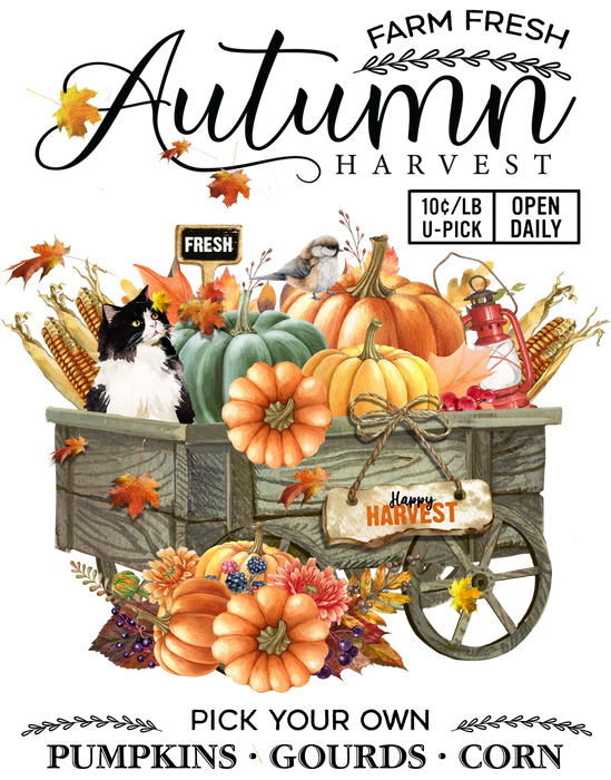 Farm Fresh Fall Autumn Harvest   Terry Towel