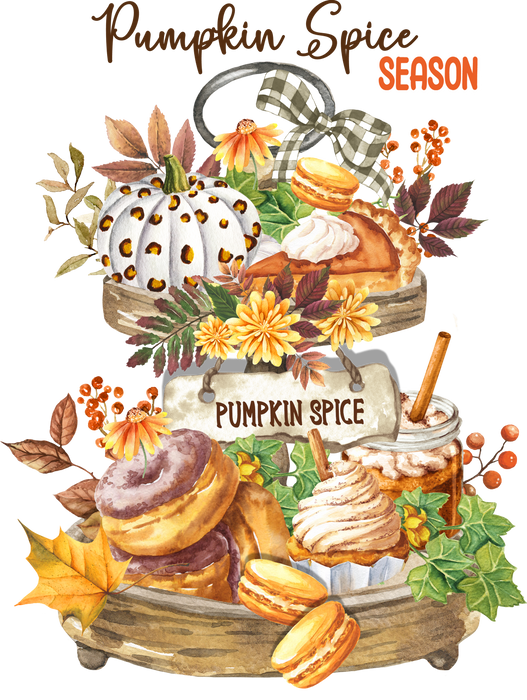 Fall Autumn Pumpkin Spice 2 Tier