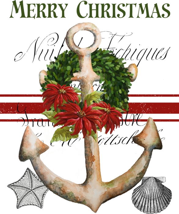 Merry Christmas Anchor Nautical Ocean