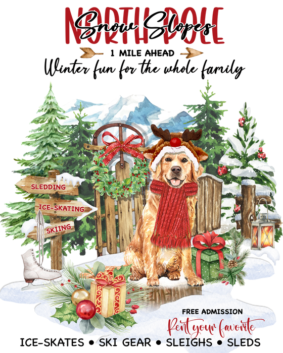 Christmas North Pole Slopes Dog Lover
