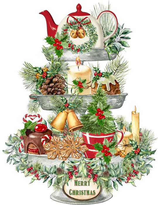 Merry Christmas Farmhouse 3 Tier