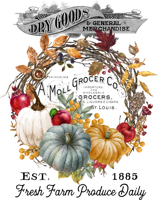Vintage Autumn Fall Harvest Pumpkin