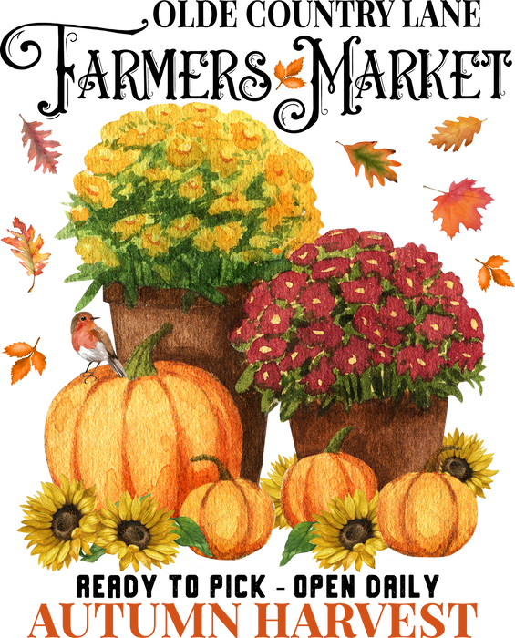 Autumn Fall Pumpkins & Mums 12 oz Canvas Tote Bag