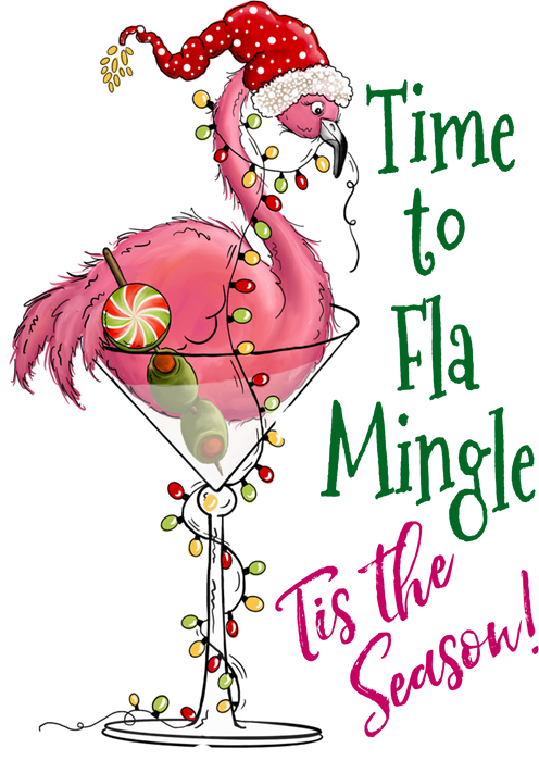 Christmas Flamingo Fla Mingle
