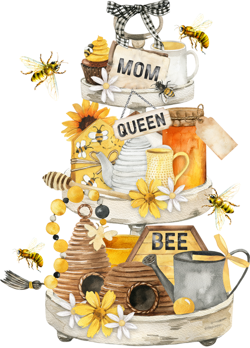 Mom Mother Queen Bee Honey Flowers