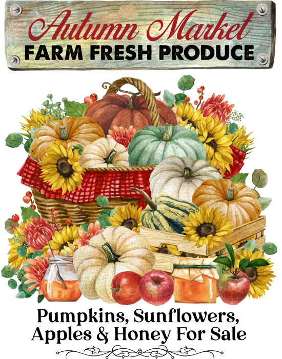 Autumn Fall Market Pumpkins Apples